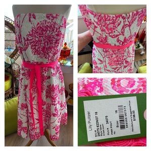 Lilly Pulitzer Pink and White Floral Dress worn once
